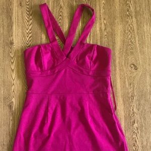 Pink Cross Back Mini Dress